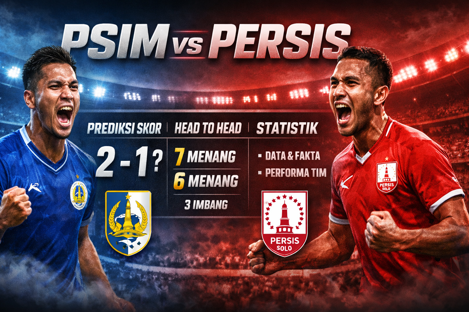 PSIM vs Persis: Prediksi Skor, Head to Head, dan Statistik