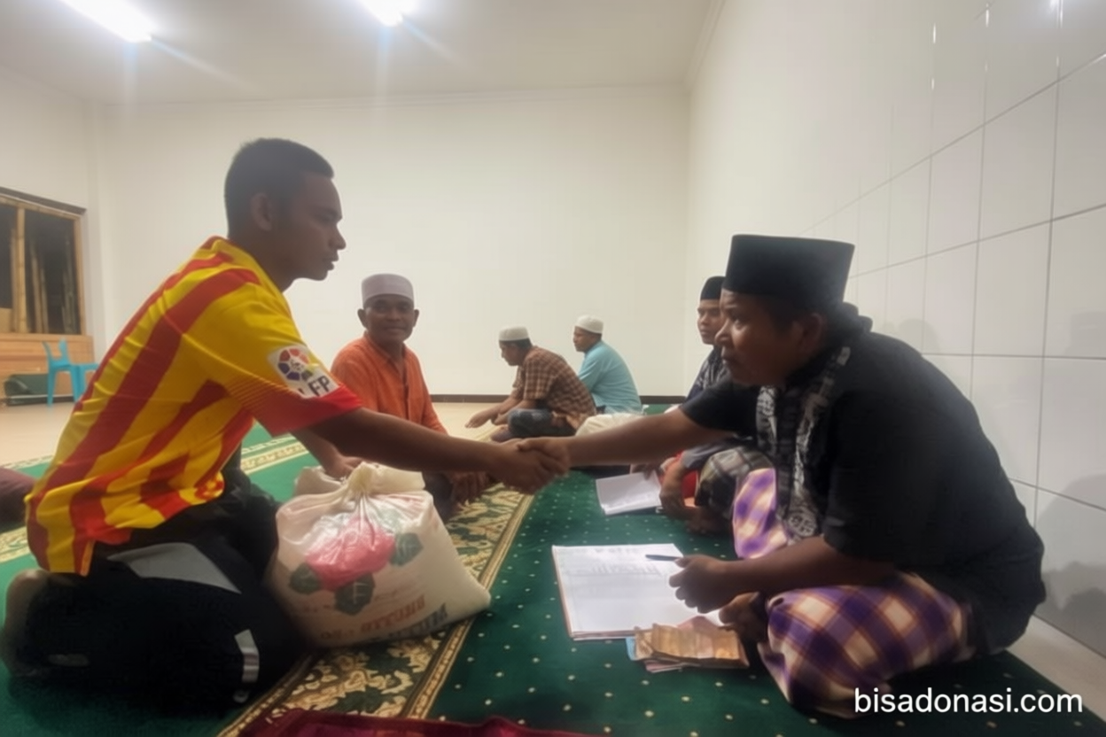 Agenda Kunjungan: Penyintas bencana banjir tetap datangi masjid untuk membayar zakat