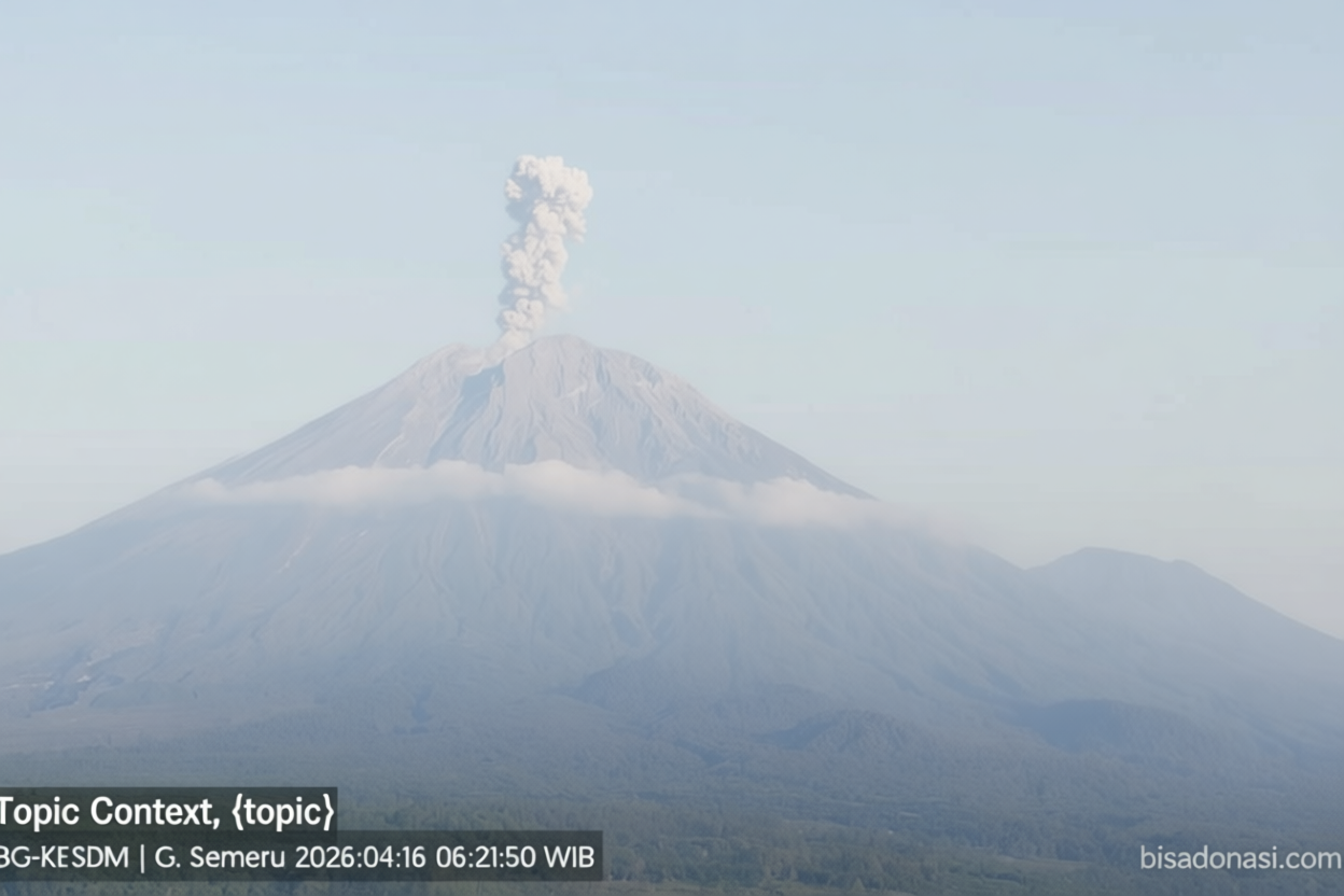Semeru erupsi lima kali dengan tinggi letusan hingga 1.200 meter