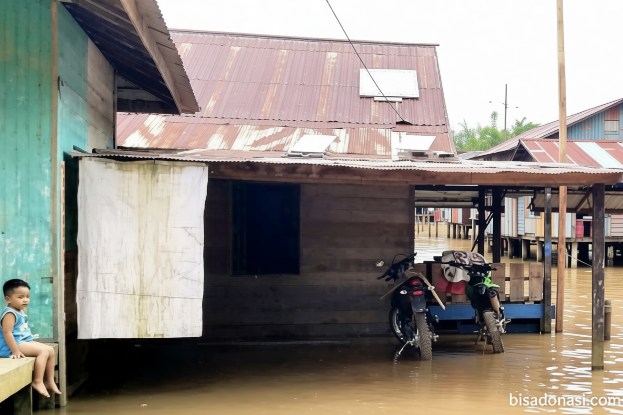 Sungai Mentaya meluap – enam desa di Kotawaringin Timur terendam banjir