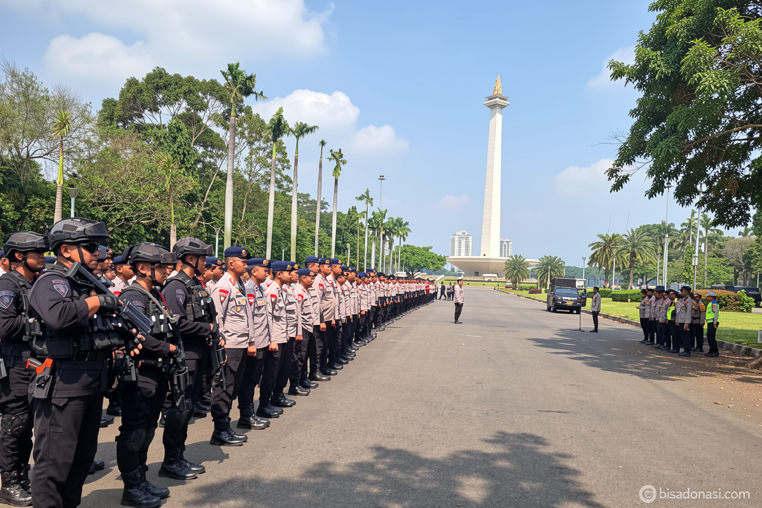 619 personel disiagakan untuk pengamanan unjuk rasa di Jakarta Pusat