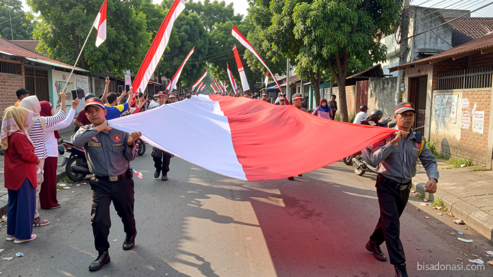Warga Malang kirab bendera 81 meter sejauh 5 kilometer