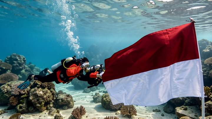 Sebanyak 23 penyelam kibarkan Merah Putih di bawah laut Kupang