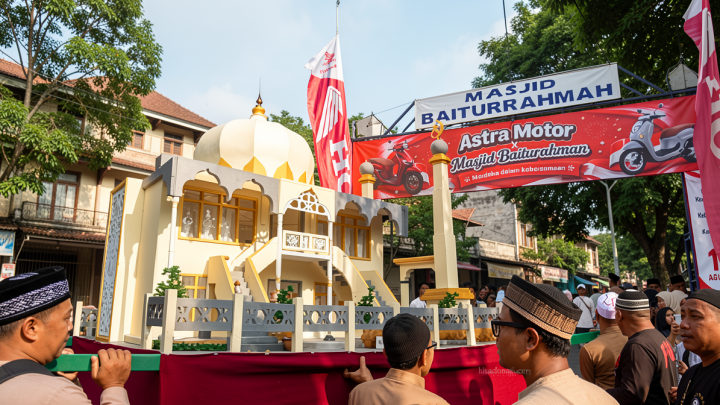 Pawai miniatur masjid dan telur hias sambut Maulid Nabi di Bali
