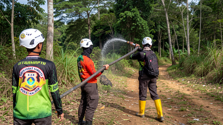 Tim SAR Polda Kalbar patroli pembasahan lahan terbakar
